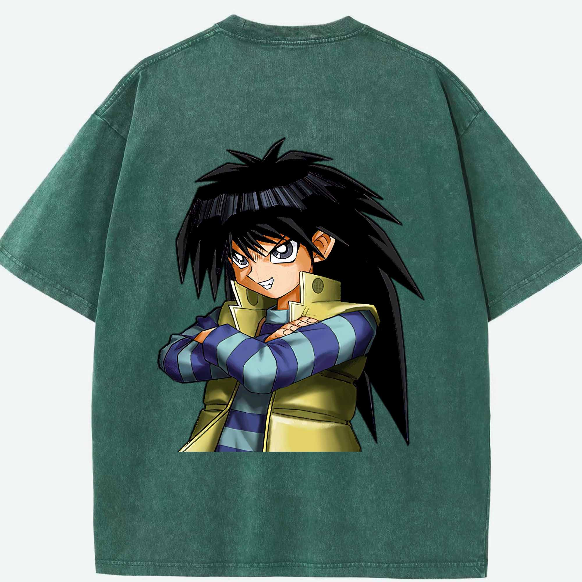 （画像用） 遊☆戯☆王 Yu-Gi-Oh! 綿100% ヴィンテージ風 半袖Tシャツ（背面プリント）